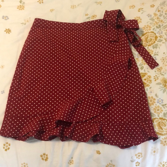Nasty Gal Dresses & Skirts - nasty gal red polka dot ruffle skirt